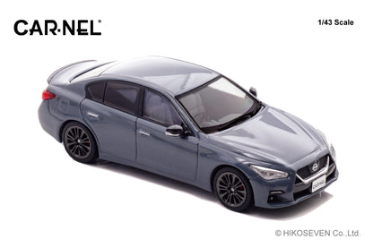 [ Back-order ] CAR-NEL CN432008 1:43 Nissan Skyline 400R Carbon Exterior Package V37 2020 Slate Gray model car