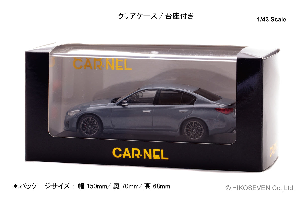 [ Back-order ] CAR-NEL CN432008 1:43 Nissan Skyline 400R Carbon Exterior Package V37 2020 Slate Gray model car