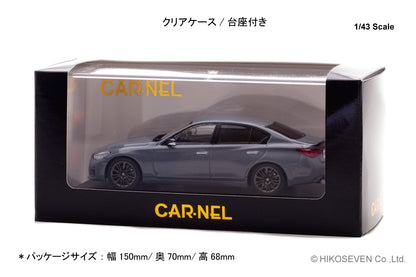 [ Back-order ] CAR-NEL CN432008 1:43 Nissan Skyline 400R Carbon Exterior Package V37 2020 Slate Gray model car