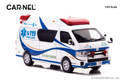 [ Back-order ] CAR-NEL CN432301 1:43 Toyota Himedic 2023 Ambulance Blue EIGHT model car
