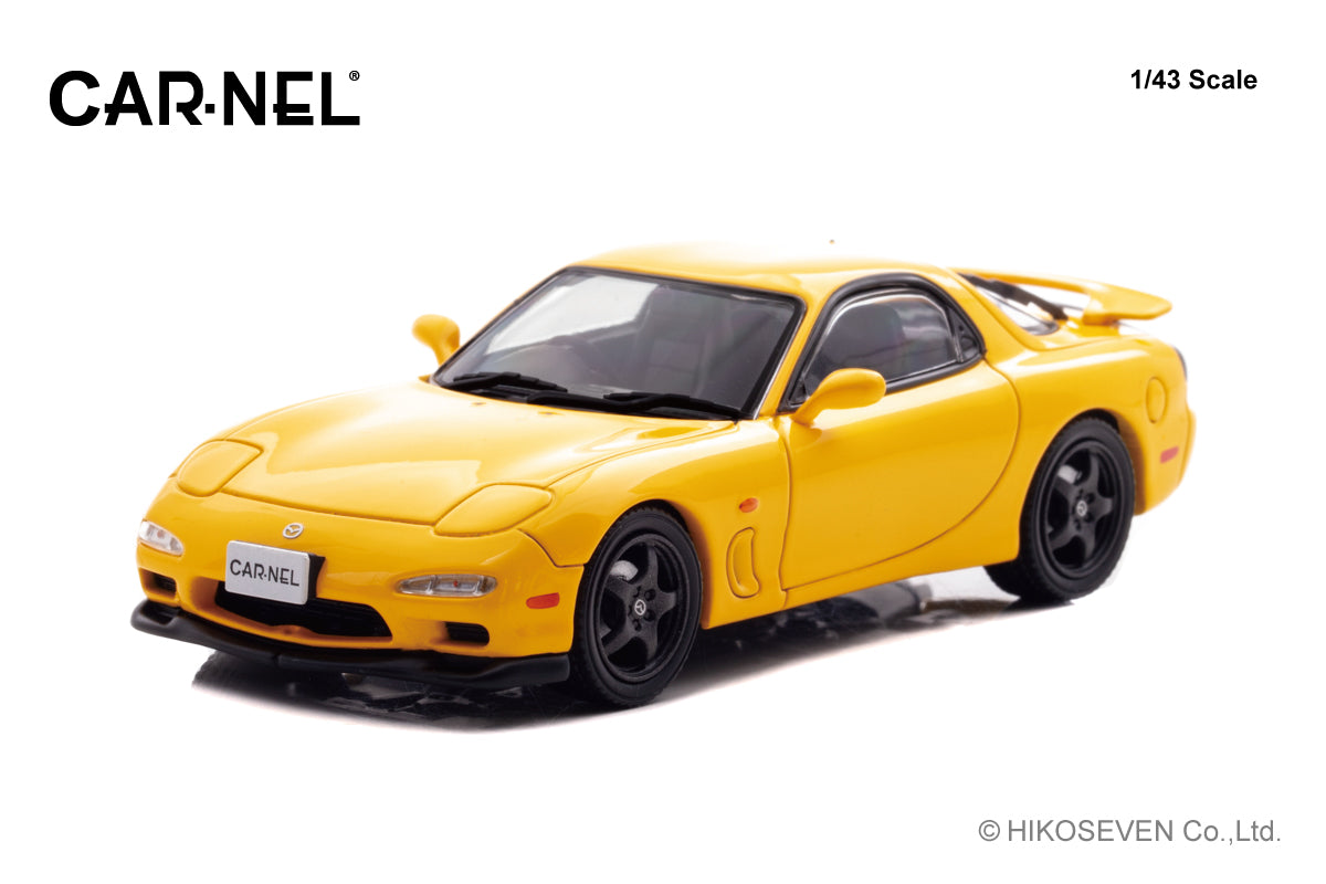 [ Back-order ] CAR-NEL CN439701 1:43 Mazda RX-7 Type RS-R FD3S 1997 Sunburst Yellow model car