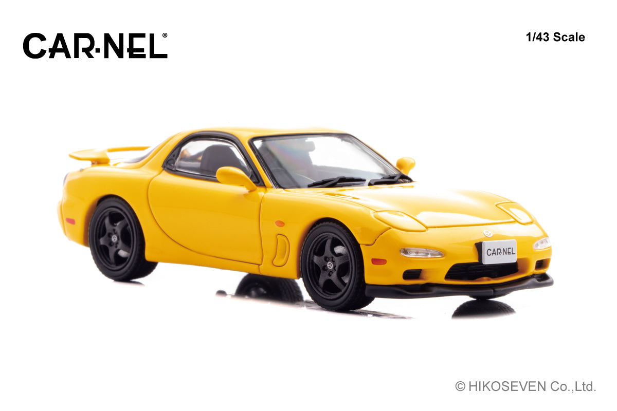 [ Back-order ] CAR-NEL CN439701 1:43 Mazda RX-7 Type RS-R FD3S 1997 Sunburst Yellow model car