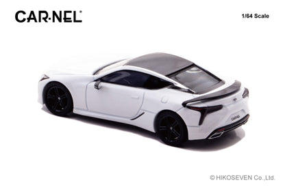 [ Back-order ] CAR-NEL CN640043 1:64 Lexus LC500 AVIATION 2021 White Nova Glass Flake model car