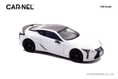 [ Back-order ] CAR-NEL CN640043 1:64 Lexus LC500 AVIATION 2021 White Nova Glass Flake model car