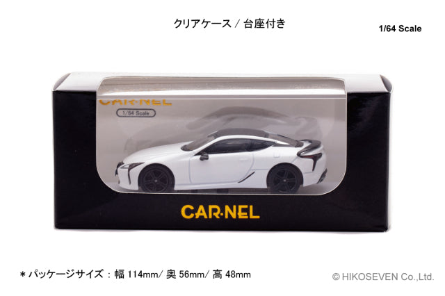[ Back-order ] CAR-NEL CN640043 1:64 Lexus LC500 AVIATION 2021 White Nova Glass Flake model car