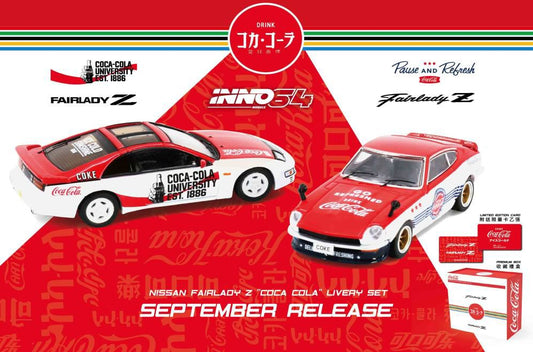 [ Back-order ]  INNO Models COKE059 1:64 Nissan Fairlady Z (S30) & (S32) "Coca-Cola" Box Set model car