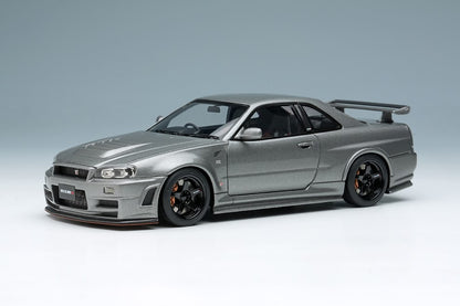 [ Back-order ] Make Up EIDOLON EM422B 1:43 NISSAN SKYLINE GT-R (NISMO BNR34 CRS Version) 2022 Gray