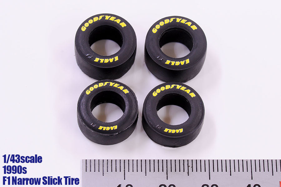 [ Back-order ] Model Factory Hiro P1109 1:43 1990s F1 Narrow Slick tire set / Narrow slick tires used in F1 between 1993 till 1997