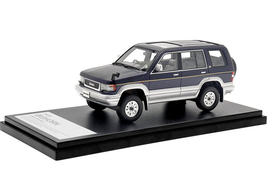 [ Back-order ] Hi-Story HS417BL 1:43 Isuzu BIGHORN (1993) Customized Bronze Blue Mica/Light Silver Metallic Resin