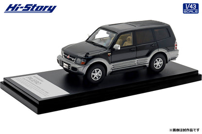 [ Back-order ] Hi-Story HS473BK 1:43 MITSUBISHI PAJERO Long SUPER EXCEED DI-DIESEL 3200 1999Pyrenees Black Queen's Silver resin model car