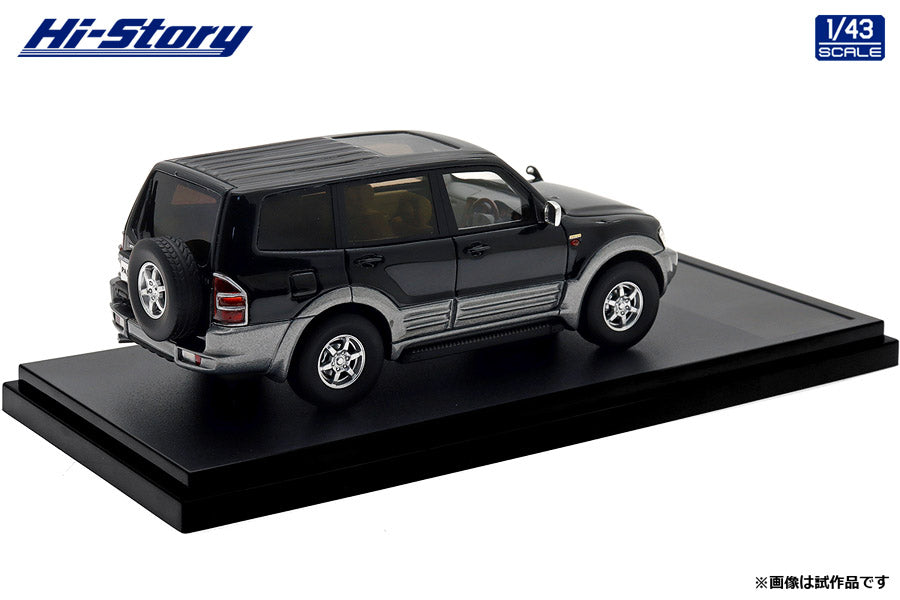 [ Back-order ] Hi-Story HS473BK 1:43 MITSUBISHI PAJERO Long SUPER EXCEED DI-DIESEL 3200 1999Pyrenees Black Queen's Silver resin model car