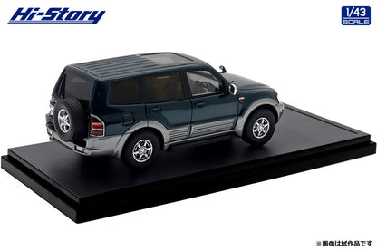 [ Back-order ] Hi-Story HS473GR 1:43 MITSUBISHI PAJERO Long SUPER EXCEED DI-DIESEL 3200 1999 Foresta Green Queen's Silver resin model car