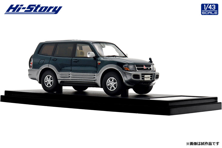 [ Back-order ] Hi-Story HS473GR 1:43 MITSUBISHI PAJERO Long SUPER EXCEED DI-DIESEL 3200 1999 Foresta Green Queen's Silver resin model car