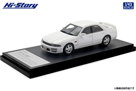 [ Back-order ] Hi-Story HS477WH 1:43 Nissan Skyline 4-Door Sedan GTS25t Type M spec II 1996 White resin model car
