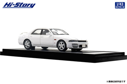 [ Back-order ] Hi-Story HS477WH 1:43 Nissan Skyline 4-Door Sedan GTS25t Type M spec II 1996 White resin model car