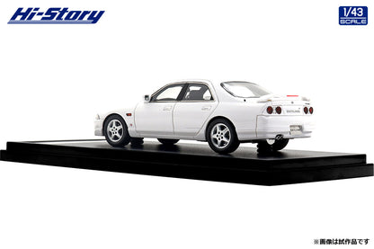 [ Back-order ] Hi-Story HS477WH 1:43 Nissan Skyline 4-Door Sedan GTS25t Type M spec II 1996 White resin model car