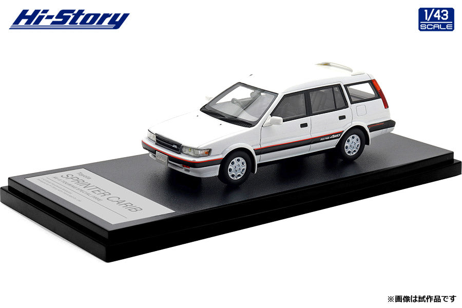 [ Back-order ] Hi-Story HS520WH 1:43 Toyota SPRINTER CARIB AV-II TOURING SPECIAL 1988 Super White II Resin model car
