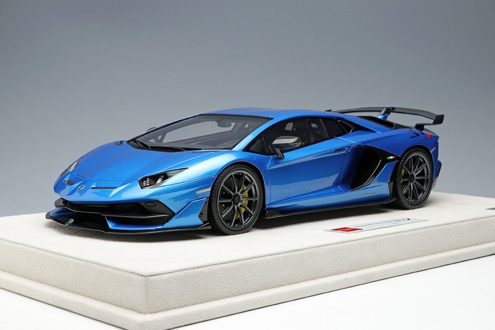 EML026B MakeUP EIDOLON 1:18 Lamborghini Aventador SVJ 2018 (Nireo wheel) Blue