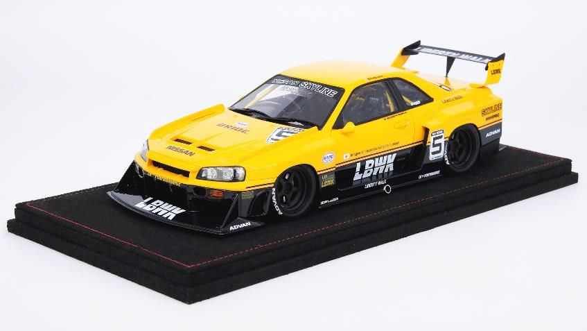 [ Back-order ] INNO Models IN18R-ER34-YL 1:18 SKYLINE "LBWK" (ER34) Super Silhouette Yellow