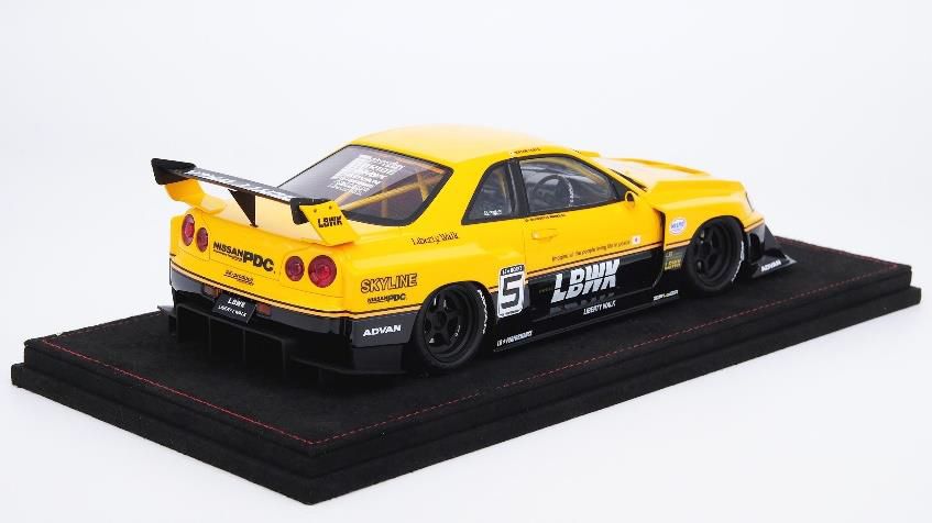 [ Back-order ] INNO Models IN18R-ER34-YL 1:18 SKYLINE "LBWK" (ER34) Super Silhouette Yellow