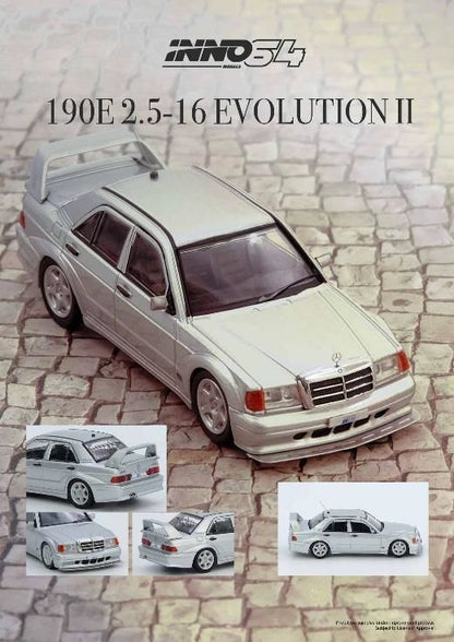 [ Back-order ] INNO Models IN64-190E-SIL 1:64 Mercedes 190E Silver model car