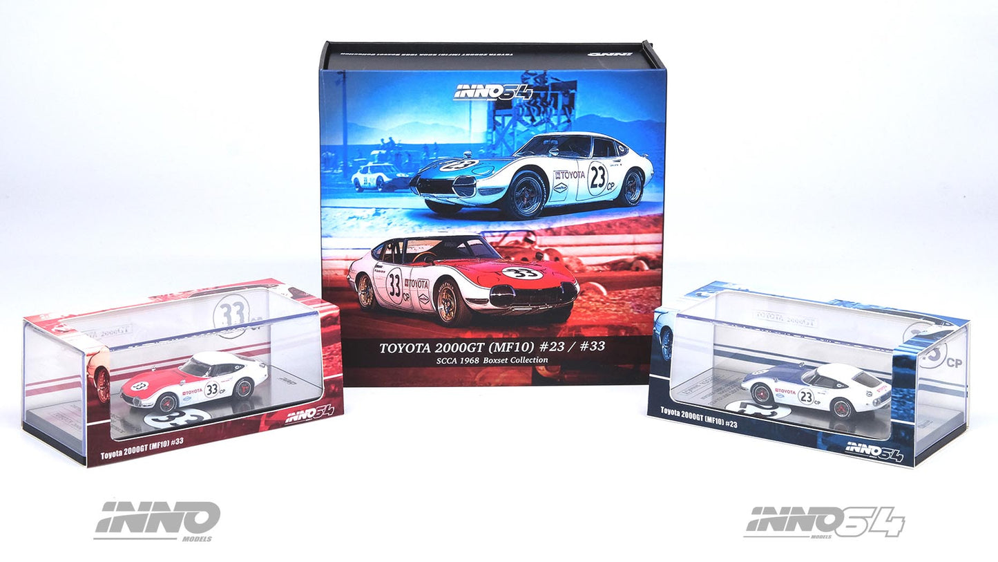 [ Back-order ] INNO Models IN64-2000GT-SCCA68-BS 1:64 Toyota 2000GT #23 & #33 SCCA 1968 Box Set