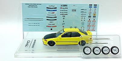 [ Back-order ] INNO Models IN64-EG9-YLTS 1:64 Honda Civic Ferio SiR EG9 Yellow Replacement wheel set, decals included