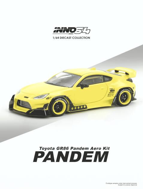 [ Back-order ] INNO Models IN64-GR86P-YELLOW 1:64 Toyota GR86 "PANDEM" Yellow model car