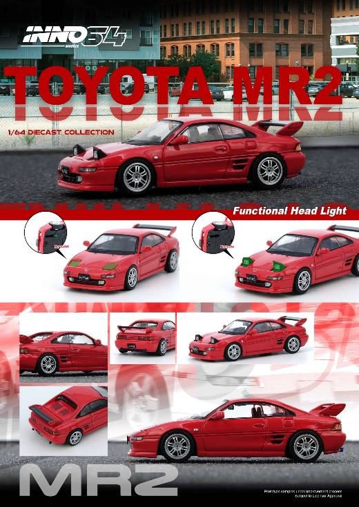 [ Back-order ] INNO Models IN64-MR2SW20-RED 1:64 Toyota MR2 SW20 Red model car