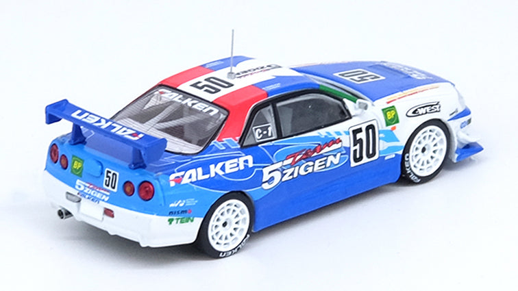 [ Back-order ]  INNO Models IN64-R34-5ZFAL 1:64 Skyline GT-R R34 #50 "5ZIGEN FALKEN" Super Taikyu 2000 N1 Winner model car