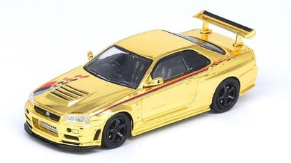 [ Back-order ]  INNO Models IN64-R34RT-HEC2023 1:64 Skyline GT-R R34 NISMO R-Tune Hobby Expo China 2023 Event Limited Model Set of 3 (Gold Chrome Plated, Silver Chrome Plated and Black Chrome Plated)