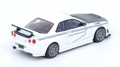 [ Back-order ]  INNO Models IN64-R34RT-MINESGC 1:64 Skyline GT-R R34 NISMO R-Tune "MINES" Green carbon fiber hood model car