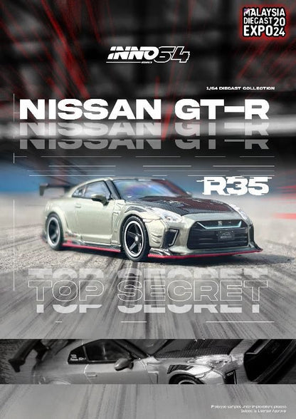 [ Back-order ] INNO Models IN64-R35TS-MDX24 1:64 Nissan Skyline GT-R (R35) "TOP SECRET" Malaysia Diecast Expo 2024 Event Limited Model