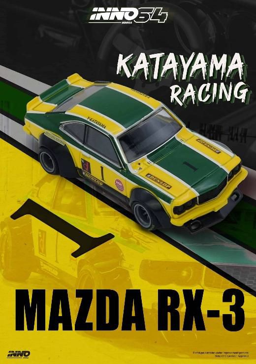 [ Back-order ] INNO Models IN64-RX3-KTYM 1:64 Mazda SAVANNA RX3 "KATAYAMA RACING" model car