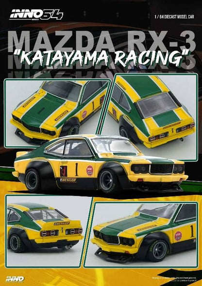 [ Back-order ] INNO Models IN64-RX3-KTYM 1:64 Mazda SAVANNA RX3 "KATAYAMA RACING" model car