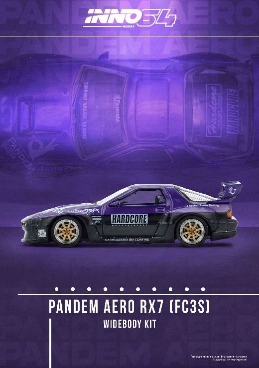 [ Back-order ] INNO Models IN64-RX7FCP-PB 1:64 Mazda RX7 FC3S "PANDEM ROCKET BUNNY" Purple model car