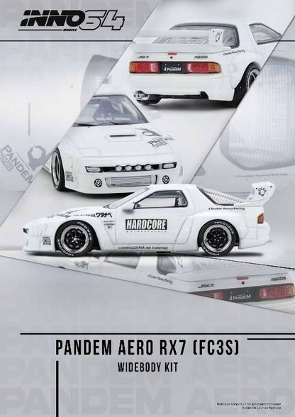 [ Back-order ] INNO Models IN64-RX7FCP-WHI1 1:64 Mazda RX7 FC3S "PANDEM AERO" Widebody Kit model car