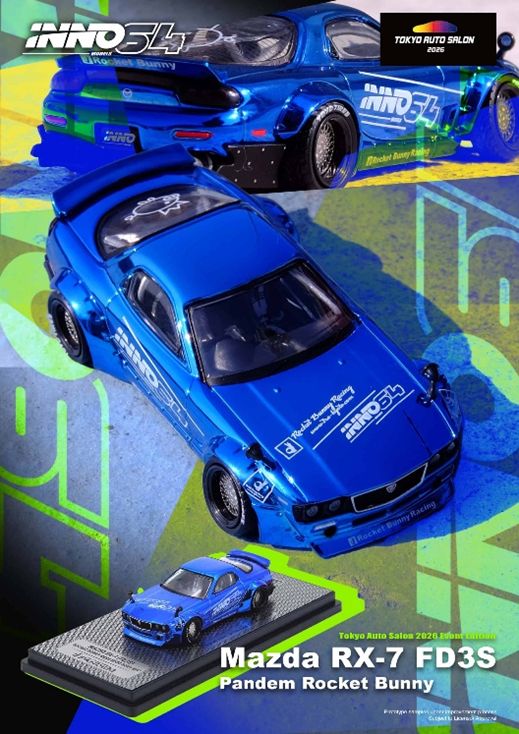[ Back-order ] INNO Models IN64-RX7FDP-TAS26 1:64 Mazda RX-7 FD3S Pandem Rocket Bunny
 model car