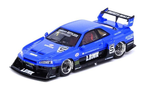 [ Back-order ]  INNO Models IN64R-ER34-BLU 1:64 Skyline "LBWK" (ER34) Super Silhouette Blue Metallic model car