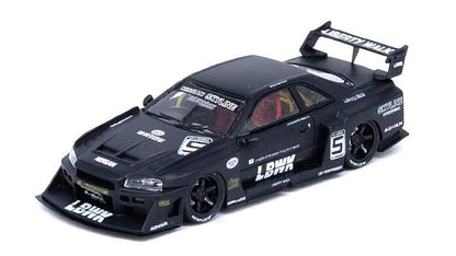 [ Back-order ]  INNO Models IN64R-ER34-BM 1:64 Skyline "LBWK" (ER34) Super Silhouette Mat Black model car