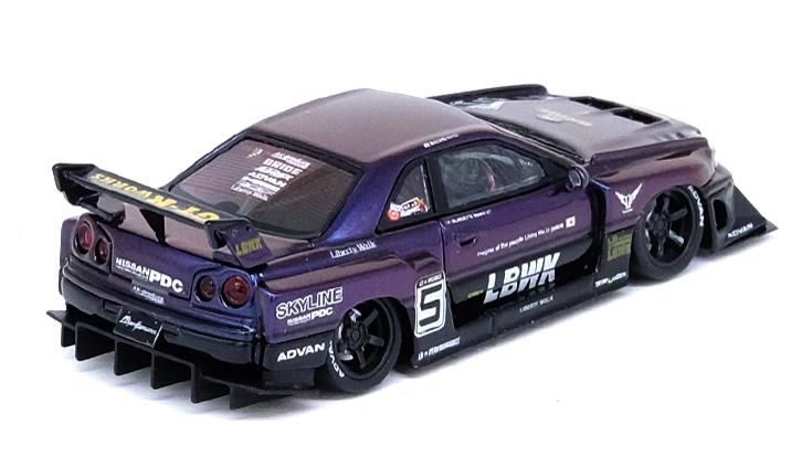 [ Back-order ]  INNO Models IN64R-ER34-MPII 1:64 Skyline "LBWK" (ER34) Super Silhouette Midnight Purple II model car