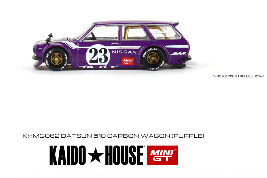 [ Back-order ] TSM MINI-GT KHMG062 1:64 Datsun KAIDO 510 Wagon Carbon Fiber V1 RHD model car
