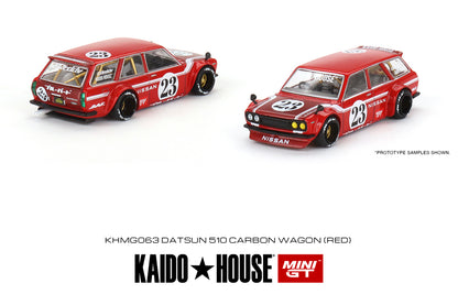[ Back-order ] TSM MINI-GT KHMG063 1:64 Datsun KAIDO 510 Wagon Carbon Fiber V2 RHD model car