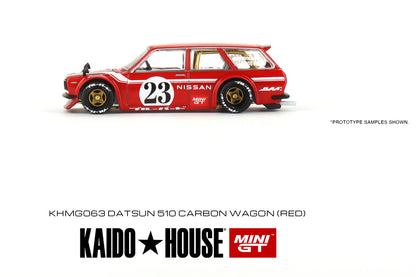 [ Back-order ] TSM MINI-GT KHMG063 1:64 Datsun KAIDO 510 Wagon Carbon Fiber V2 RHD model car
