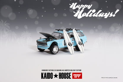 [ Back-order ] TSM MINI-GT KHMG092 1:64 Datsun KAIDO 510 Wagon 4x4 Winter Holiday Edition RHD model car