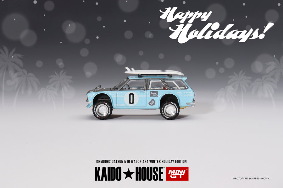 [ Back-order ] TSM MINI-GT KHMG092 1:64 Datsun KAIDO 510 Wagon 4x4 Winter Holiday Edition RHD model car