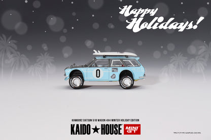 [ Back-order ] TSM MINI-GT KHMG092 1:64 Datsun KAIDO 510 Wagon 4x4 Winter Holiday Edition RHD model car
