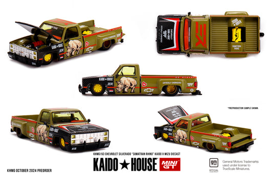 [ Back-order ] TSM MINI-GT KHMG153 1:64 Chevrolet Silverado "Sumatran Rhino" MINI GT x Mizu Diecast LHD model car