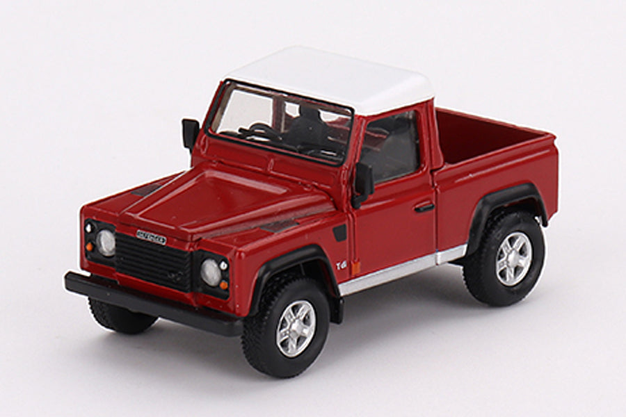 [ Back-order ] TSM MINI-GT MGT00323-L 1:64 Land Rover Defender 90 Pickup Masai Red LHD model car