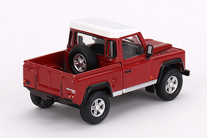 [ Back-order ] TSM MINI-GT MGT00323-L 1:64 Land Rover Defender 90 Pickup Masai Red LHD model car